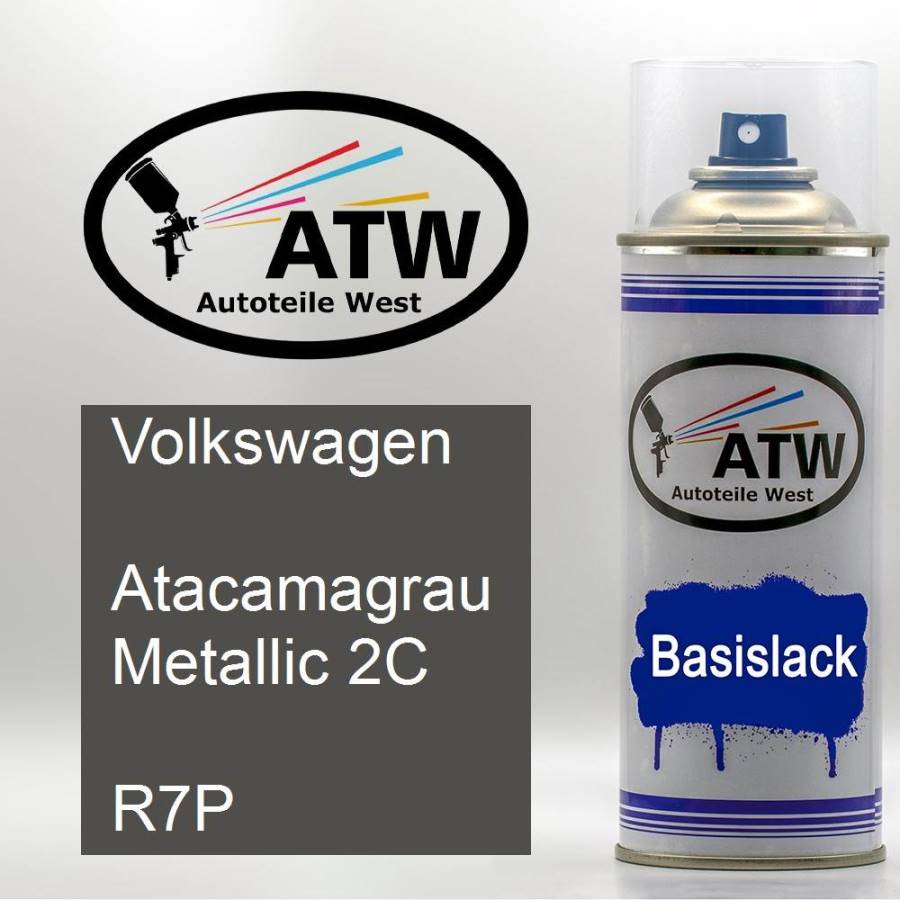 Volkswagen, Atacamagrau Metallic 2C, R7P: 400ml Sprühdose, von ATW Autoteile West.